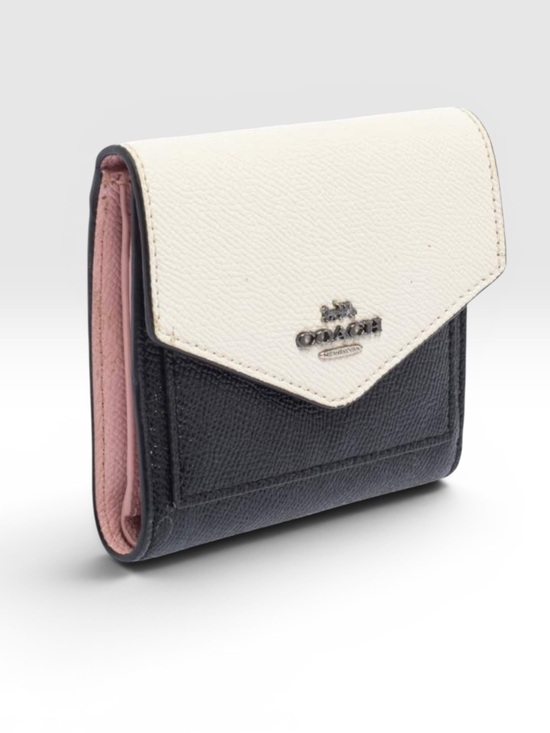 Coach Handbags - Coach Luxury Colorblock Black White Leather Chic Pink Trifold Wallet Preppy Y2K